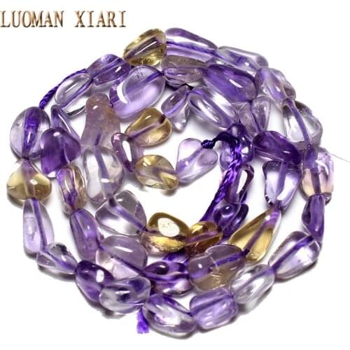 Wholesale Irregular 5-8 mm Natural Ametrines Purple Crystal Stone Beads For Jewelry Making DIY Bracelet Necklace Strand 15