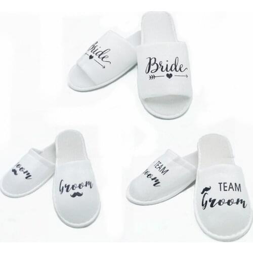 Black Groom/team Groom Disposable Soft Slippers Wedding Decoration Spa Slippers Bridal Show Bachelorette Party Decoration-S