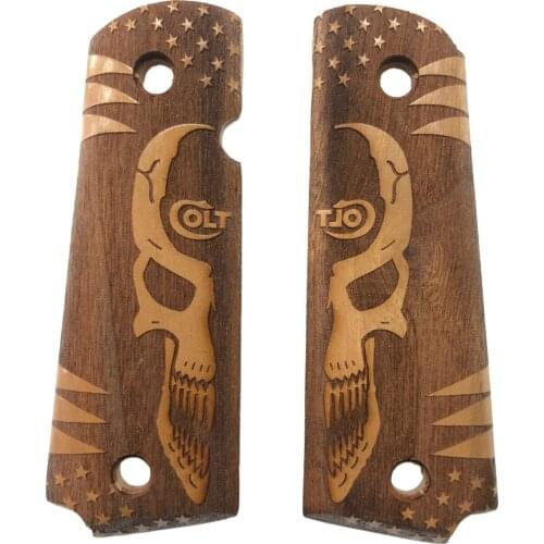 Colt 1911 Colt Written Smiling Face Laser Cut Wood New Design Grips Mod32 Şaftol Painting