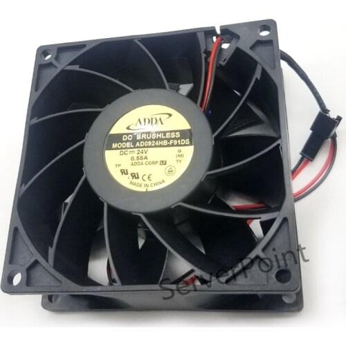 For ADDA AD0924HB-F91DS 9038 9CM 24V 0.55A 2-Pin Square Cooling Fan
