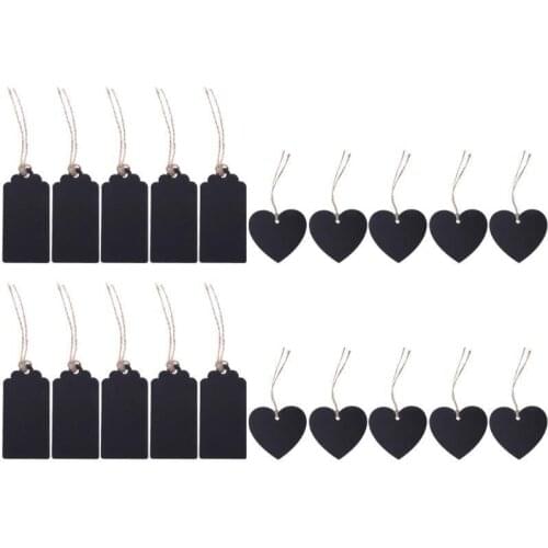 10Pcs Mini Blackboard Pendant DIY Double Side Heart Rectangle Shaped Wood Black Board Chalkboard Home Furnishing Decor