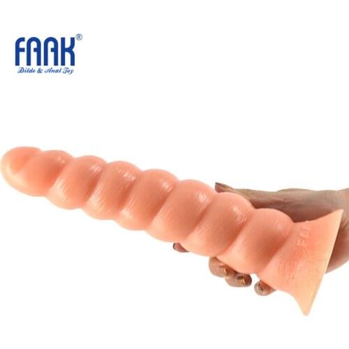 Original FAAK no smell 25.4*5.2cm flexible dildos female masturbation Sex toy Spiral Penis for women anal and vaginal, 3 color