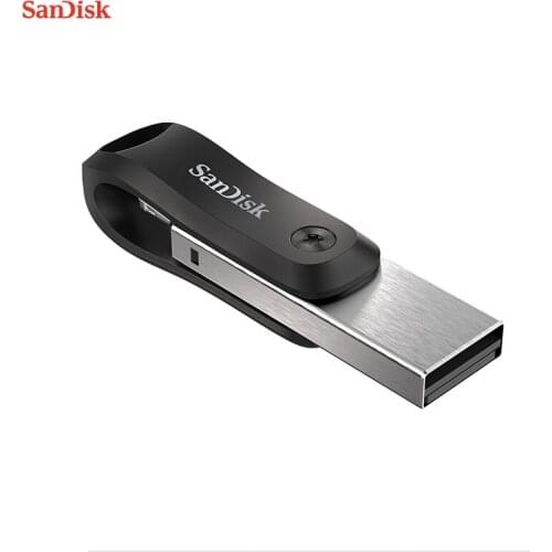 SanDisk SDIX60N USB3.0 Flash Drive Dual-Purpose Swivel 128GB 256GB Metal U Disk OTG Lightning Connector For iPhone /iPad/PC