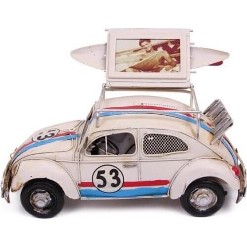 Photo Frame Classic Car Metal Decor Vintage Decorative Gift Trinket Miniature Nostalgic Handmade Hand Painted Quality Durable