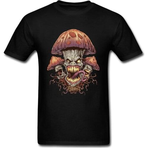 Satan Evil Mushroom Image T-Shirt Pure Cotton Slim Fit Fitness Tops Shirts Mens Funny T Shirt Fashionable Summer Casual T-Shirt