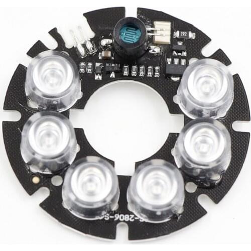 Hybrid Beam Angle CCTV Accessories Nano-infrared 6 Grain IR LED board for Surveillance cameras night vision diameter 53mm