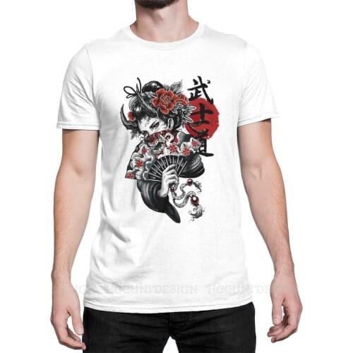 Vaporwave Popart Urban Style Print Cotton T-Shirt Camiseta Hombre Japanese Geisha Samurai Tradition Men Fashion Streetwear Shirt