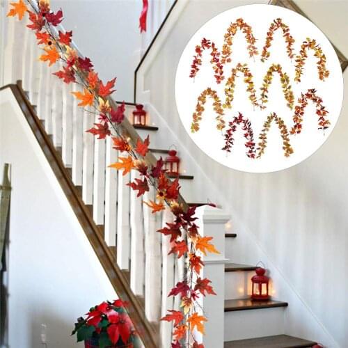 Artificial Maple Leaves Hanging Vine Garland Foliage Home Garden Party Decorations Silk Cloth premium material Garden Decoration