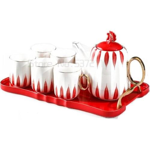 Ceramic water cup, kettle, Nordic living room, household tea set, high-grade high temperature resistant water set