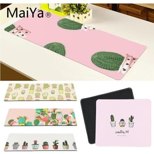 Maiya Beautiful Watercolor cactus plant Gaming Player desk laptop Rubber Mouse Mat Free Shipping Large Mouse Pad Keyboards Mat