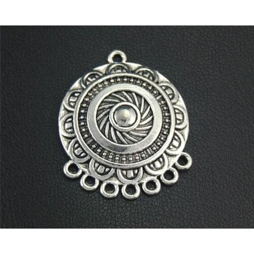 5pcs Silver Color Round Chandelier Charms For DIY Handmade Jewelry 31x25mm A1847