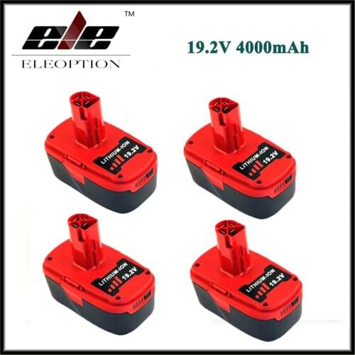 4 PCS ELEOPTION 19.2V 4000mAh Li-Ion Power Tool Battery For CRAFTSMAN C3 11374 11375 130285003 CRS1000 10126 11569 11585