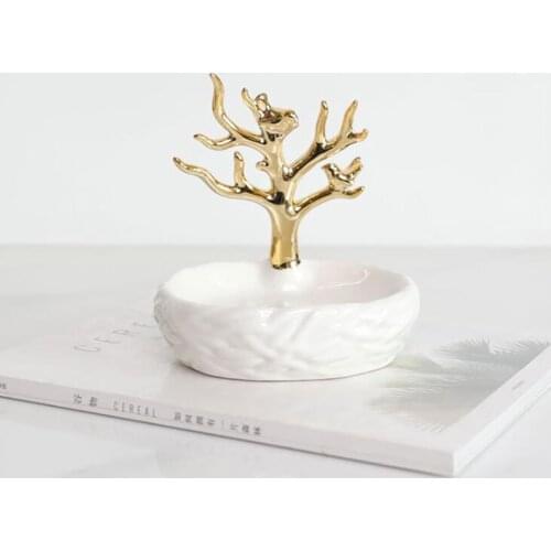 Nordic style golden branches ceramic soap dish soap tray soap dish soap box creative bathroom soap rack tree branch