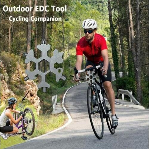 18-in-1 Snowflake Multi-tool Stainless Steel Multi-blade Cutter Card Combination With Key Ring Hand Tools Screwdriver Dropship