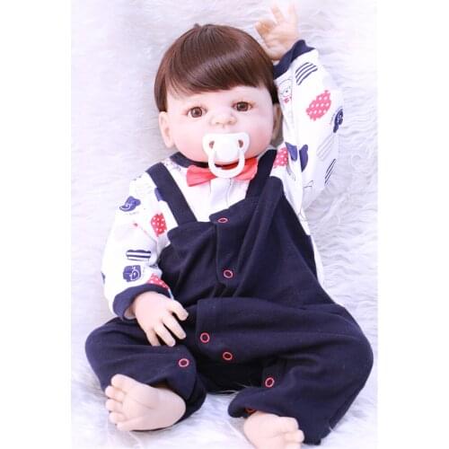 22"55cm 100% Full Body soft Silicone Reborn Babies Dolls bebe alive boy/girl body doll stylish toy birthday bonecas kids gift