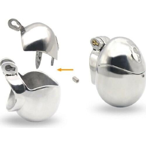 Stainless Steel Male Chastity Cage Men Totally-Enclosed Locking Restraint Device Chastity Belt Chastity Cage Male Chastity