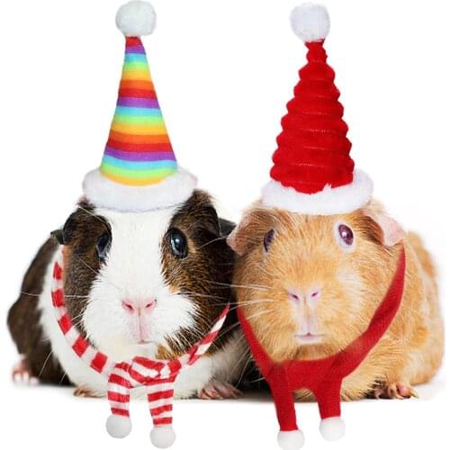 Pet Christmas hat Santa Claus Cap Head Accessories For Rabbit Hamster Guinea Pig Rats Kitten Kitty and Small Animals