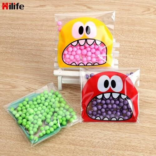 Self Adhesive 100pcs/set Disposable Storage OPP Bag For Cookie Candy Preserved Fruit Food Snack Pouches Packaging Bags