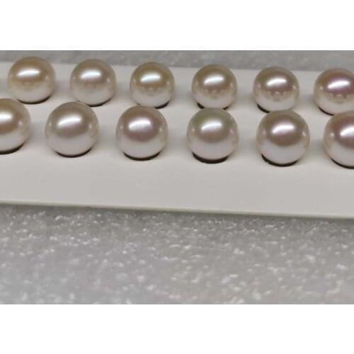 Wholesale 15 pairs 6.5-7mm akoya pearls white half drilled freshwater pearl