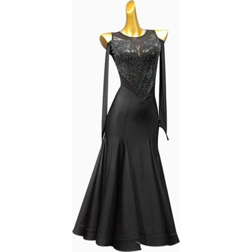Sequin Ballroom Dance Competition Dresses Women Long Sleeve Waltz Cosutme Tango Wear Flamenco Rave Clothes Ballroom Dress