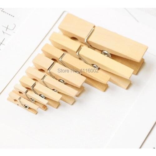 1000pcs Mini Natural Wooden Clips For Photo Clips Clothespin Craft Decoration Clips Pegs Many Sizes Wholesale