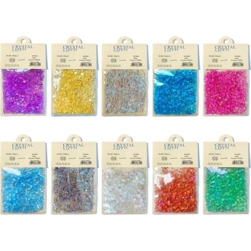 1400PCS Rhinestone Shine Crystal Iridescent Diamond DIY Long Lasting Gems Stones for Nail Art Phone DIY Craft Decoration