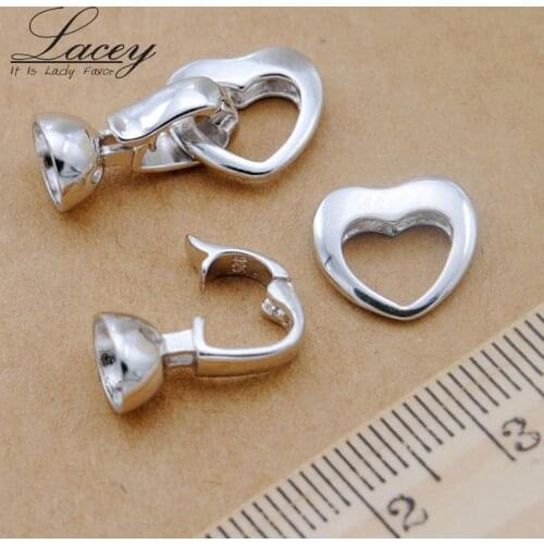 2 pieces/lot DIY Beads Jewelry Clasps Real Pearls Bracelets Necklaces Making Material Findings silver Connector Clasps Accessory