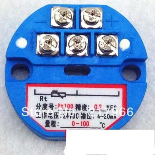 2PCS X New PT100 Temperature Transmitter Sensor 0-5V ,0-10V output -50-100 degree,0-100,200,300,500degree free shipping