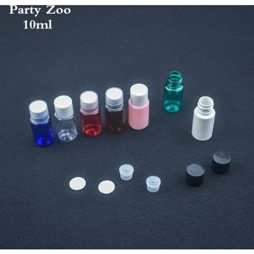 200 X10ml Various Colors Empty Plastic Screw Cap Bottles Lotion Liquid Refillable Containers Pet Makeup Cosmetic Bottles