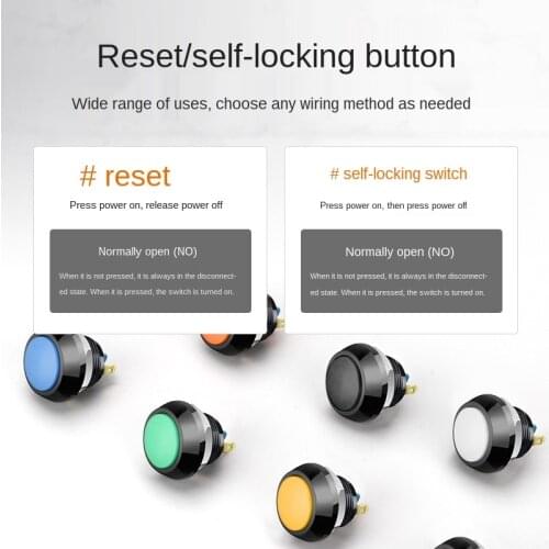 Metal Button Switch 12mm Full Oxidation Color Self Reset / Self Locking Waterproof Inching Screw Welding Foot / Screw Foot