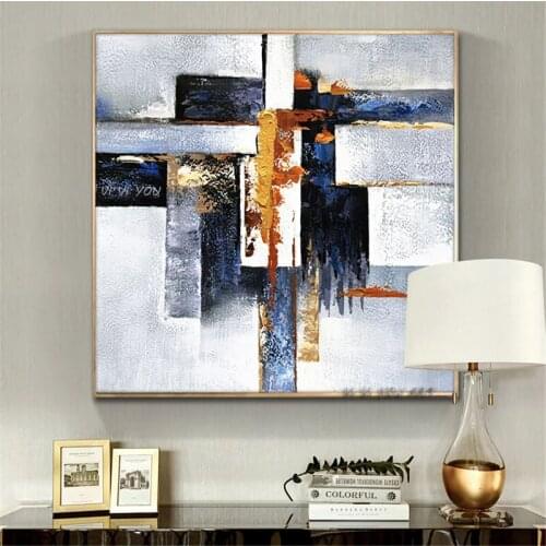 Abstract Geometric 100 Hand Painted Oil Painting On Canvas Wall Art Paintings Vintage Minimalist For Living Room