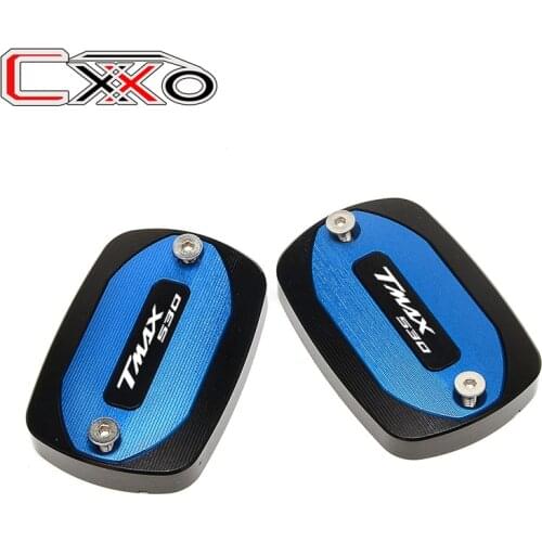 Logo "TMAX 530" Motorcycle Accessories High Quality CNC Brake Fluid Reservoir Tank Caps Cover For Yamaha TMAX530 DX SX T-MAX 530