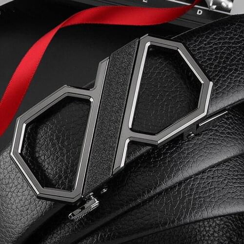 Automatic Buckle Top Layer Cowhide Belt Pure Mens Business Pants Belt Shaped Belt Buckle Men Belt Western Belt Buckle