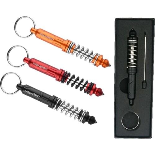 Car Safety Hammer Spring Tactical Pen Window Glass Breaker Defense Stick Emergency Life-Saving Pen glass breaker keychain