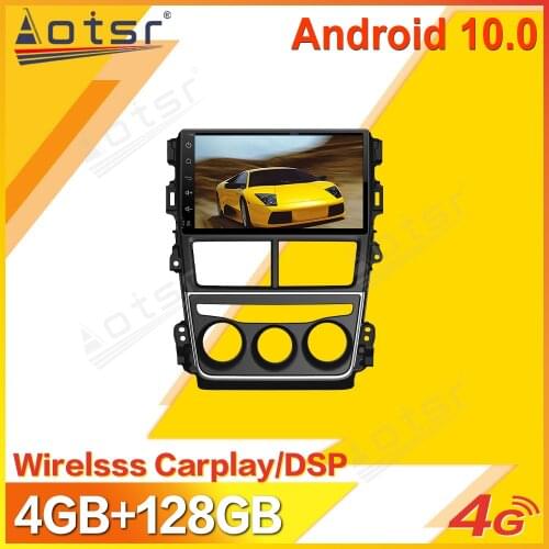 Android 10 Car Multimedia Stereo Player For Toyota Vios Yaris 2017 2018 2019 Tape Radio Recorder Video GPS Navi Head Unit 2 Din