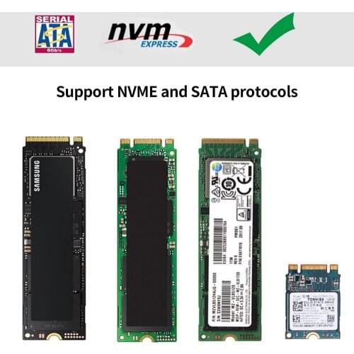 M.2 Hard Disk Case M.2 SSD to USB3.1 Type-A HDD Enclosure Support SATA/NVME Protocol Not Support PCI-E AHCI Protocol HD case