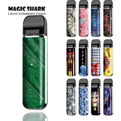 Magic Shark Fashion Tiger Gold Fish Military Skull Monkey King Dollar Matte PVC Sticker Cover Film Case for Smok Novo