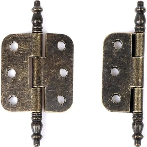 70*35mm Antique Bronze Crown Head Hinge 6 Holes Jewelry Gift Box Decorative Hinge for Cabinet Furniture Accessories *2