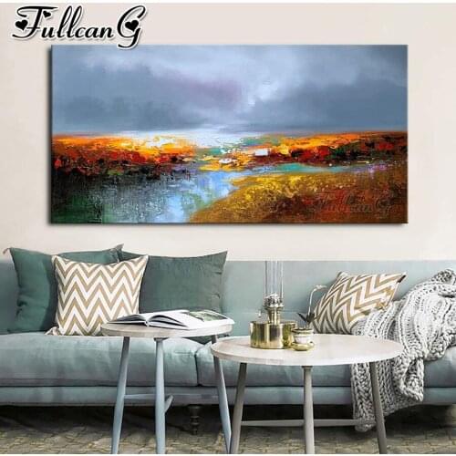 FULLCANG Abstract graffiti landscape large diamond painting 5d diy full square round drill mosaic embroidery kits decor FC3650