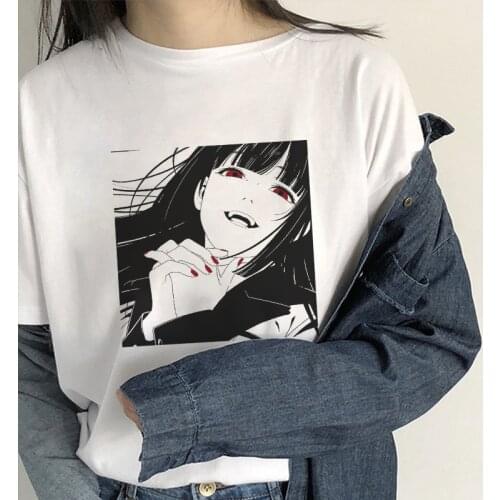 Womens T-shirt Japanese Anime Style Graphic Print Tshirt Oversized T-shirt Harajuku Short Sleeve Tee Shirt Tops Female T-Shirts