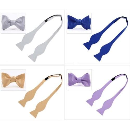 Clip-on Dress Bow Tie Necktie Smart Prom Prom Satin Self Tie Fancy Mens Wedding Plain Bowtie Adjustable Formal