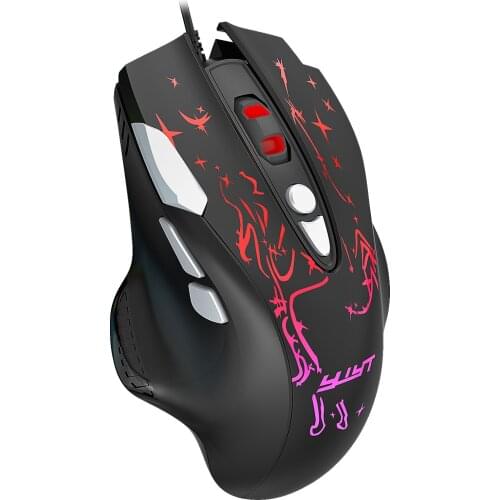Mechanical Define the game USB Wired 6400DPI Adjustable Gaming Mouse Mice For PC RGB Backlight Wired Mice with Fire Key#T2