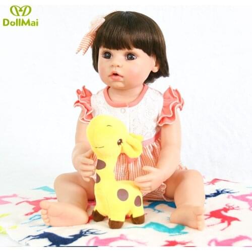 22'' Bebes reborn bonecas Full vinyl silicone reborn real baby dolls Girls adorable princess toddler doll gift can bathe