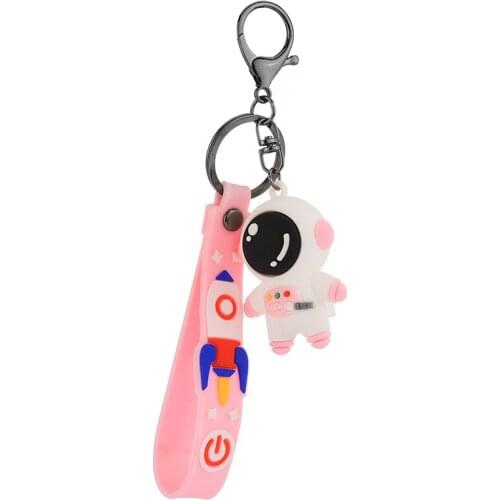 Cute Space Astronaut Rocket Planet Key Chain Spaceman Universe Metal Keyring for Men Women Anime Car Accessories Keychains