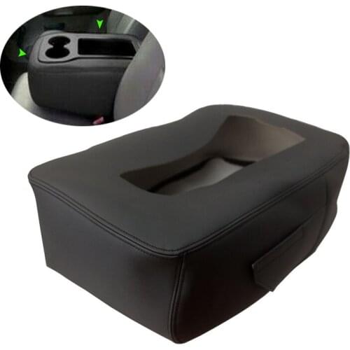 For Chevrolet Silverado Tahoe GMC Sierra 2007 - 2013 Soft Leather Car Center Console Armrest Box Jump Seat Pad Skin Cover Trim