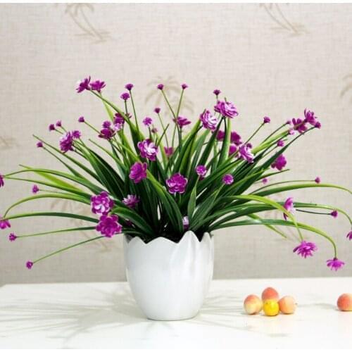 Simulation flower Orchid set Green plant potted Artificial Small bonsai flowers decoration pot culture Office Home wedding Decor