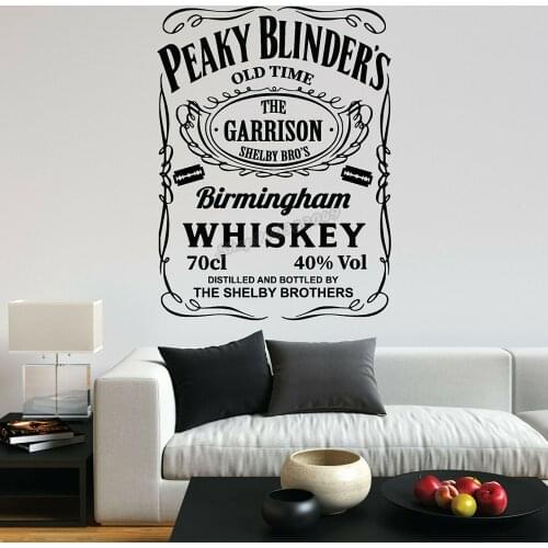Pub Bar Wall Decal Peaky Blinders Drink Whiskey Alcohol Fun Wall Sticker Vinyl Decals for Home Bar Decoraton Accessories C847