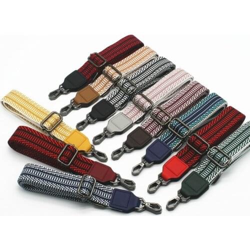 New Nylon Colorful Print Bag Strap For Women Adjustable Shoulder Messenger Replacement Bag Belts Handbag Handle Ornaments