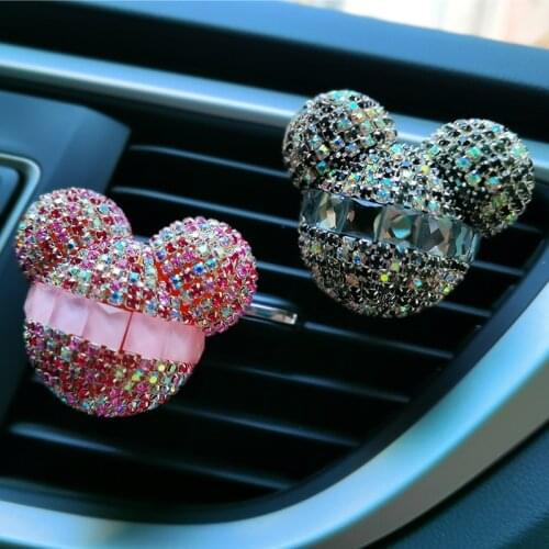 Car Air Freshener Clip Crystal Cute Mouse Air Conditioning Big Size Perfume Creative Automobile Decoration Car Accessories