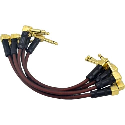 New arrival 6pcs Guitar Patch Cable 21cm 1/4 Inch Right Angle High Quality For Instrument Effect Pedal